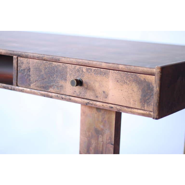 Wick Design Patinated Copper Painted Mid Century Desk Wick Design