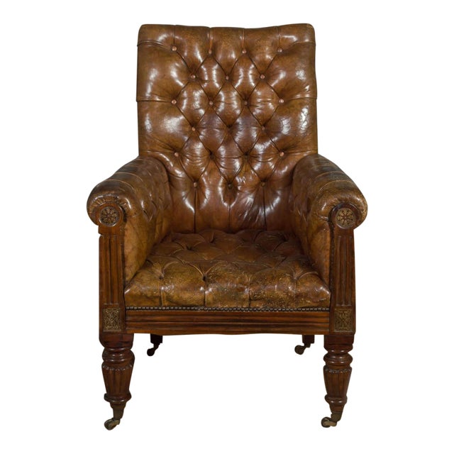 Wick Design Mid Century Tufted Leather Club Chair - Wick ...